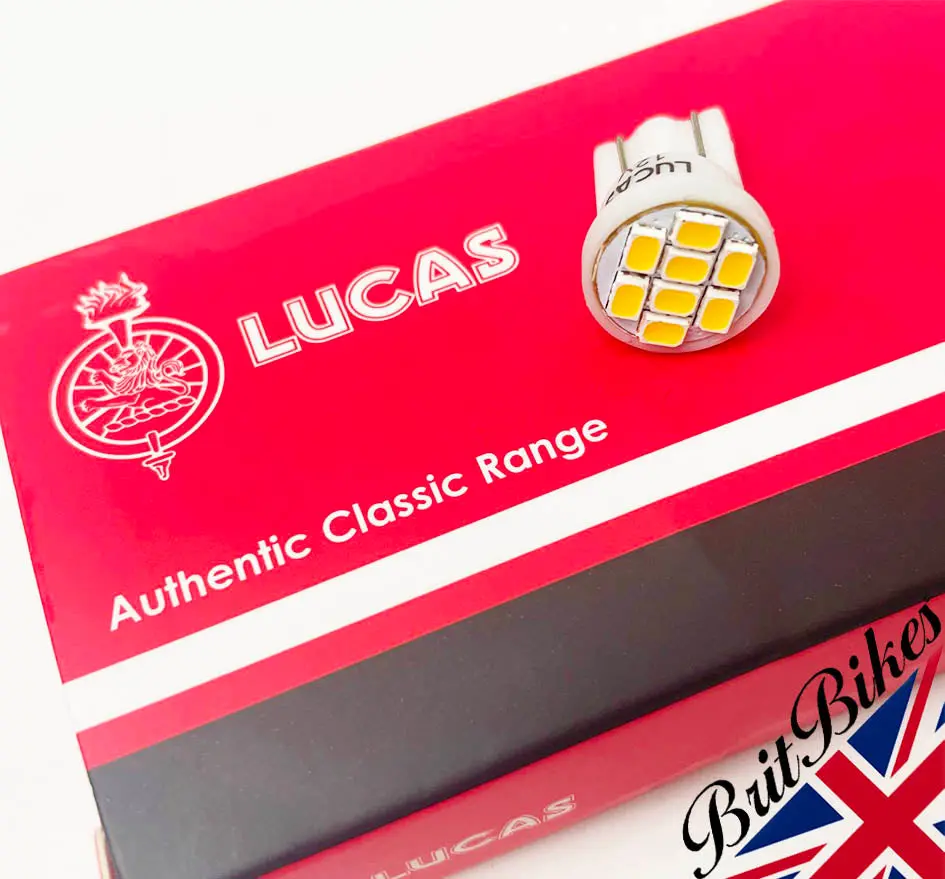 Genuine Lucas Classic Car Motorcycle Led Bulb 12V T10 Wedge Capless Warm White 1