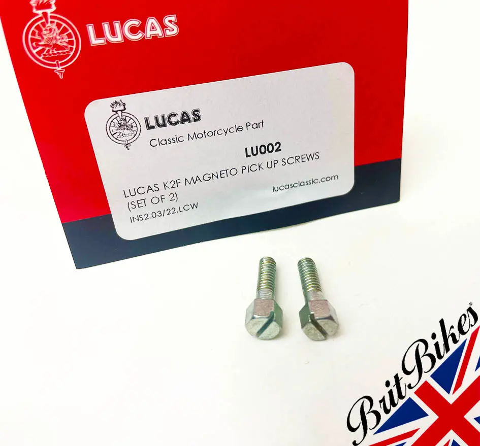 Genuine Lucas K2f Magneto Pick Up Screws Bsa Triumph Etc - Set Of 2 - Lu002 1