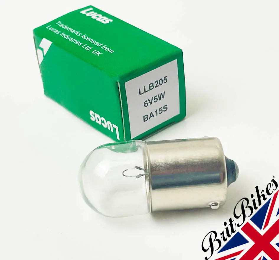 Genuine Lucas Motorcycle Rear Lamp Bulb 6V 5W Ba15s Llb205 - Choose Qty 1