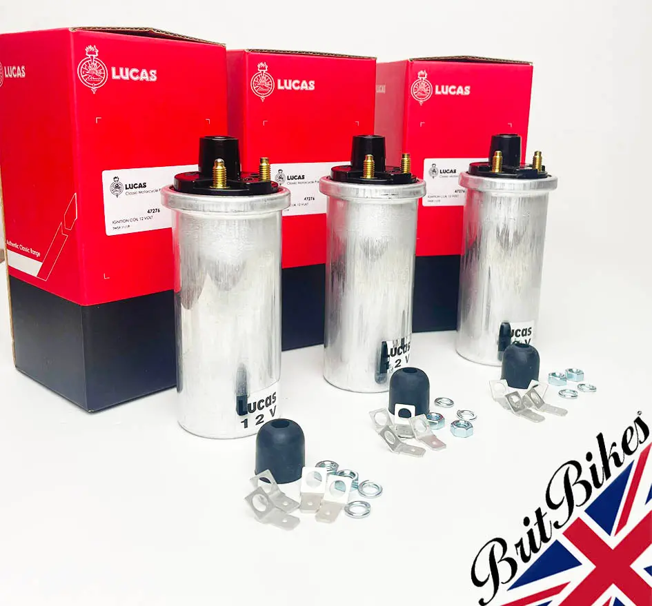 Triumph T150 Trident Set Of 3 Genuine Lucas 12V Ignition Coil 47276 17M12 1