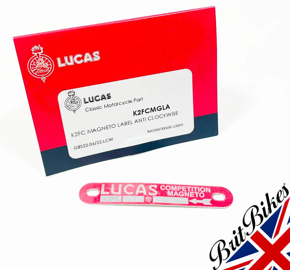 Genuine Lucas K2fc Competition Magneto Label Decal Red Anti Clockwise K2fcmgla 1