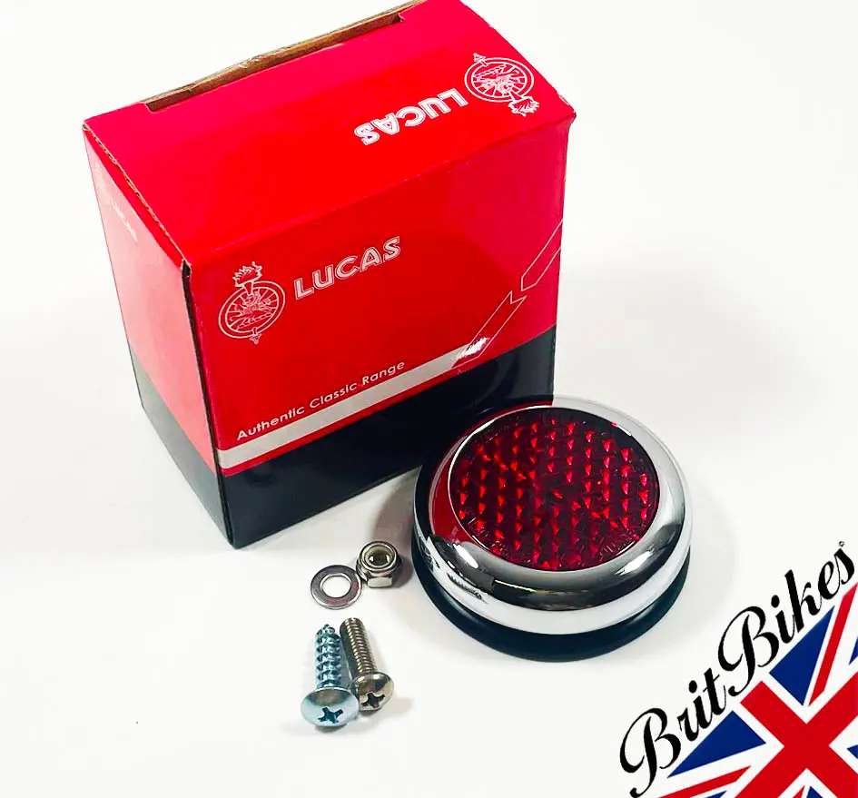 Genuine Lucas 2" Red Reflector Bsa Norton Triumph Classic Car Motorbike Rer25 2
