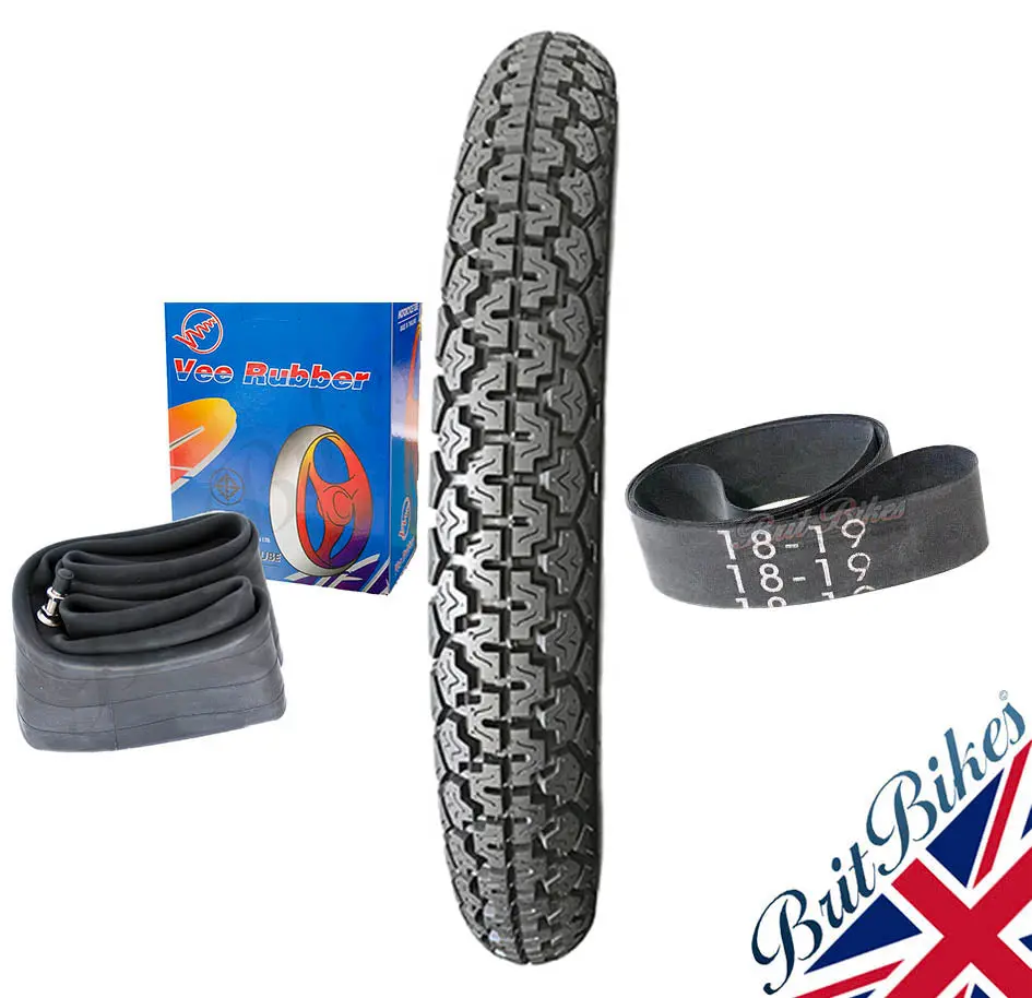 Original Tread Classic Motorcycle Rear Tyre Tube Rim Tape Bsa Triumph 3.50 X 19 1