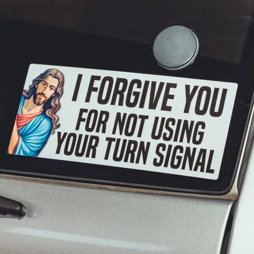 Jesus - I Forgive You For Not Using Your Turn Signal - Sticker 1