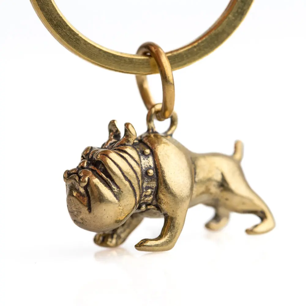 Brass Guard Dog Keychain 1
