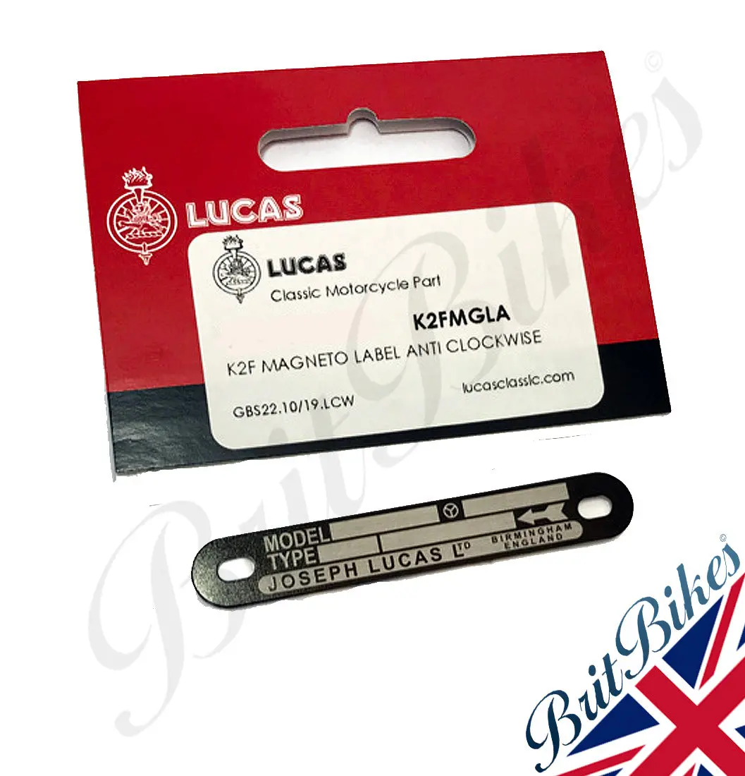 Genuine Lucas K2f Magneto Label Decal (Black) Anti Clockwise - K2fmgla 1