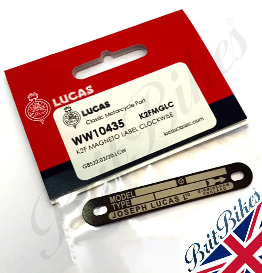 Genuine Lucas K2f Magneto Label Decal (Black) Clockwise - K2fmglc 1