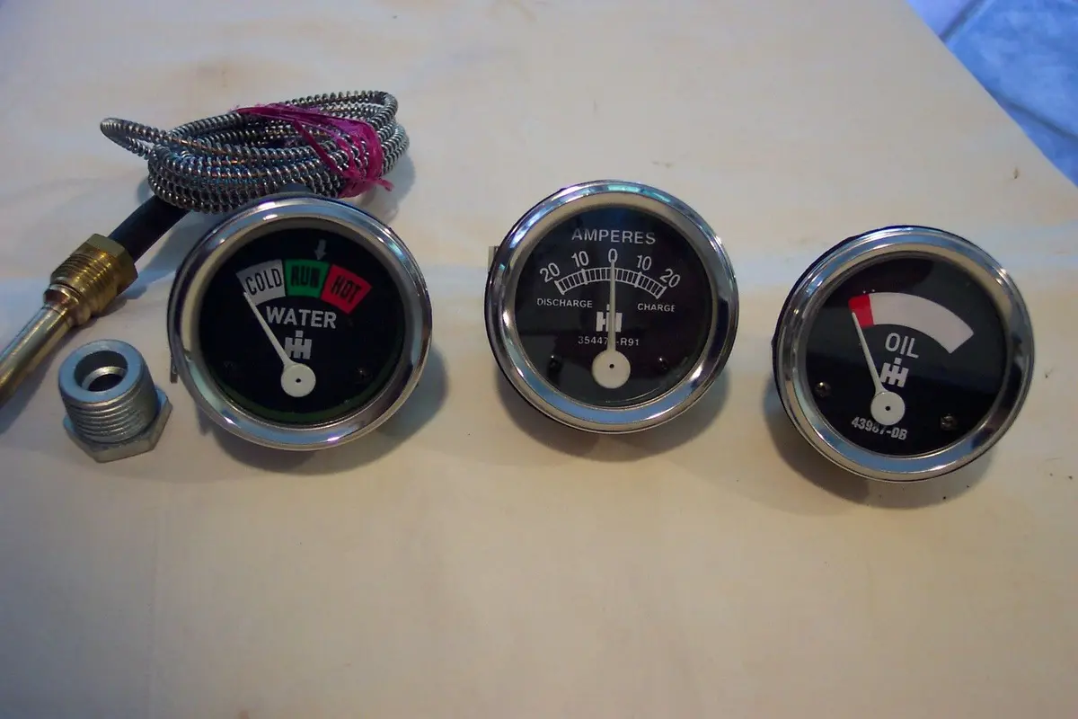 Gauge Set For 1947 - 1954 Farmall Super C Amps Oil Temperature Arrow Dial Type 1