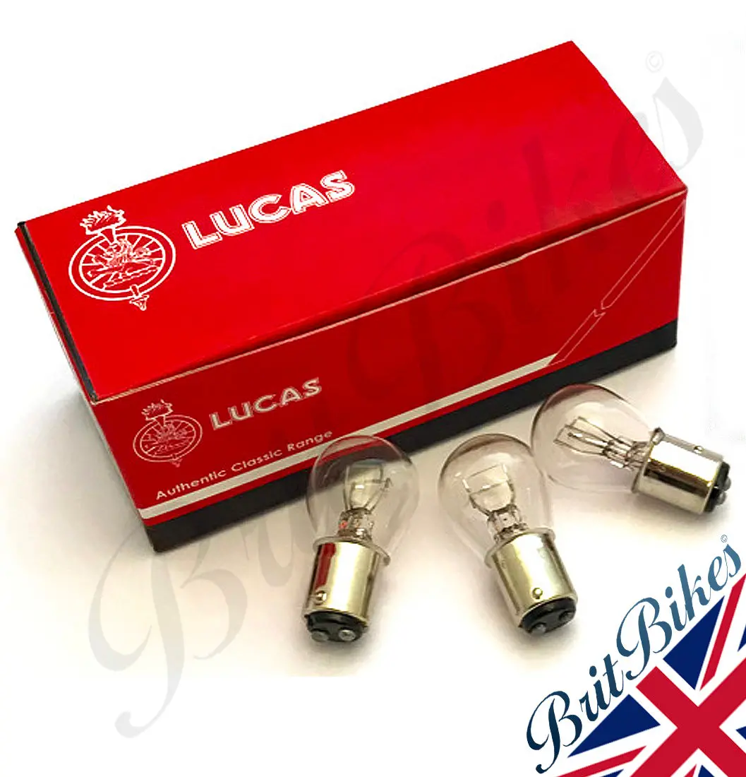 Genuine Lucas Motorcycle Stop Tail Bulb 12V 21W/5W Sbc Bay15d Llb380t Choose Qty 1