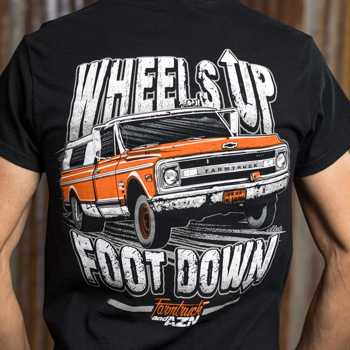 Wheels Up, Foot Down! Farmtruck T-Shirt 1