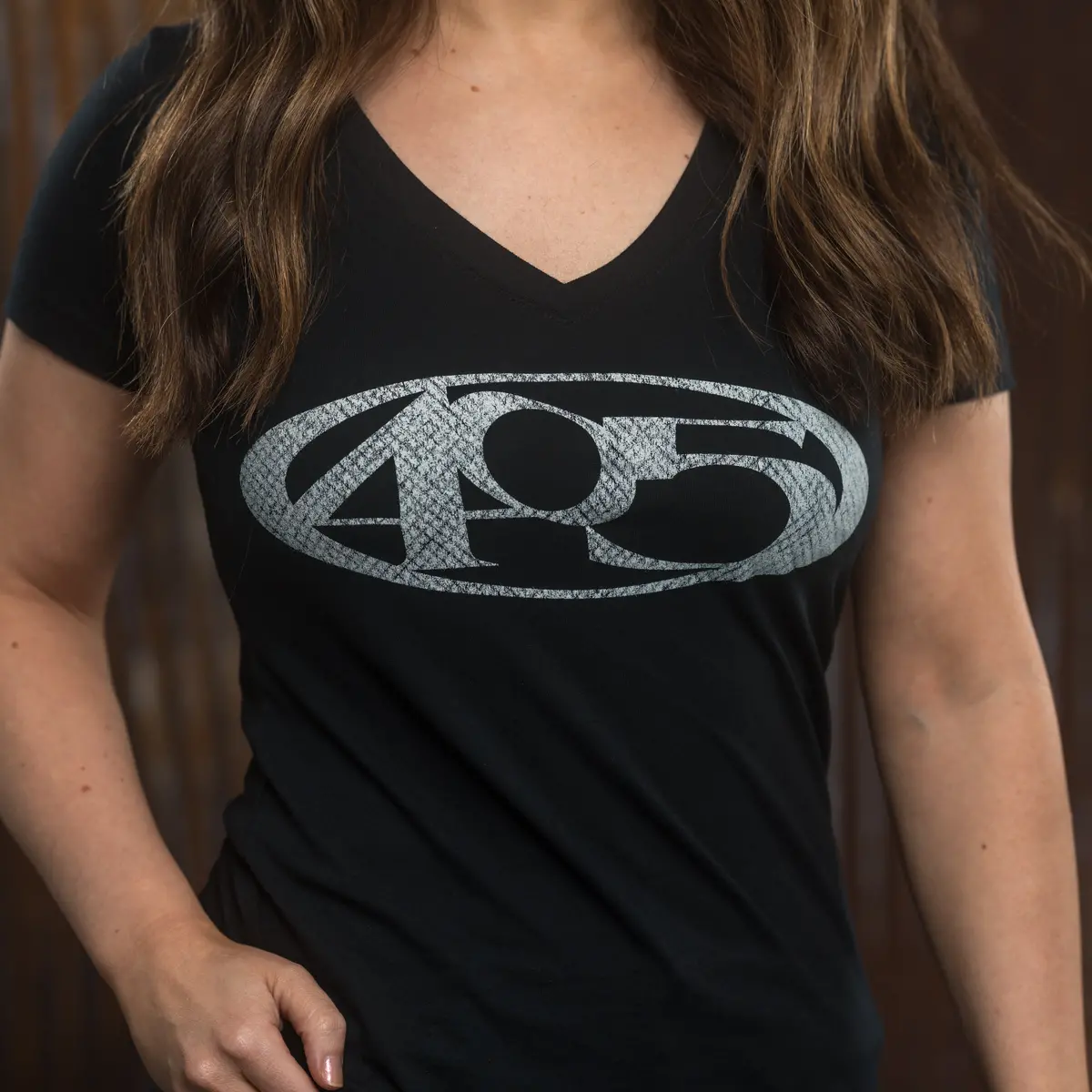 405 Ladies Next Level V-Neck - Black 1