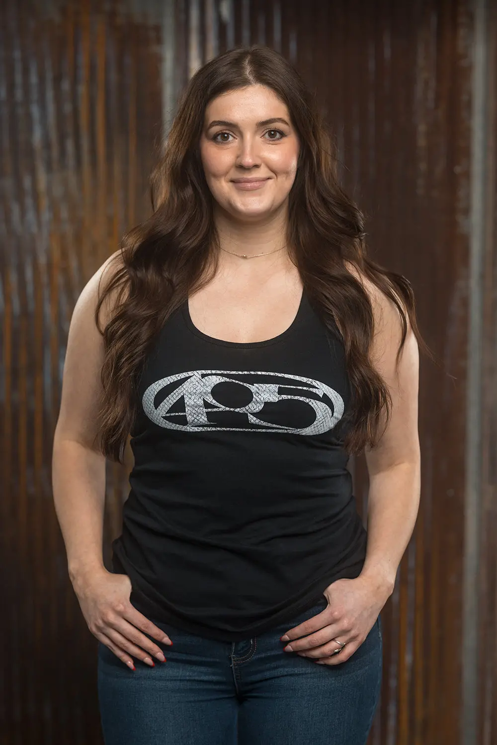 405 Ladies Next Level Razorback Tank Top Black 3