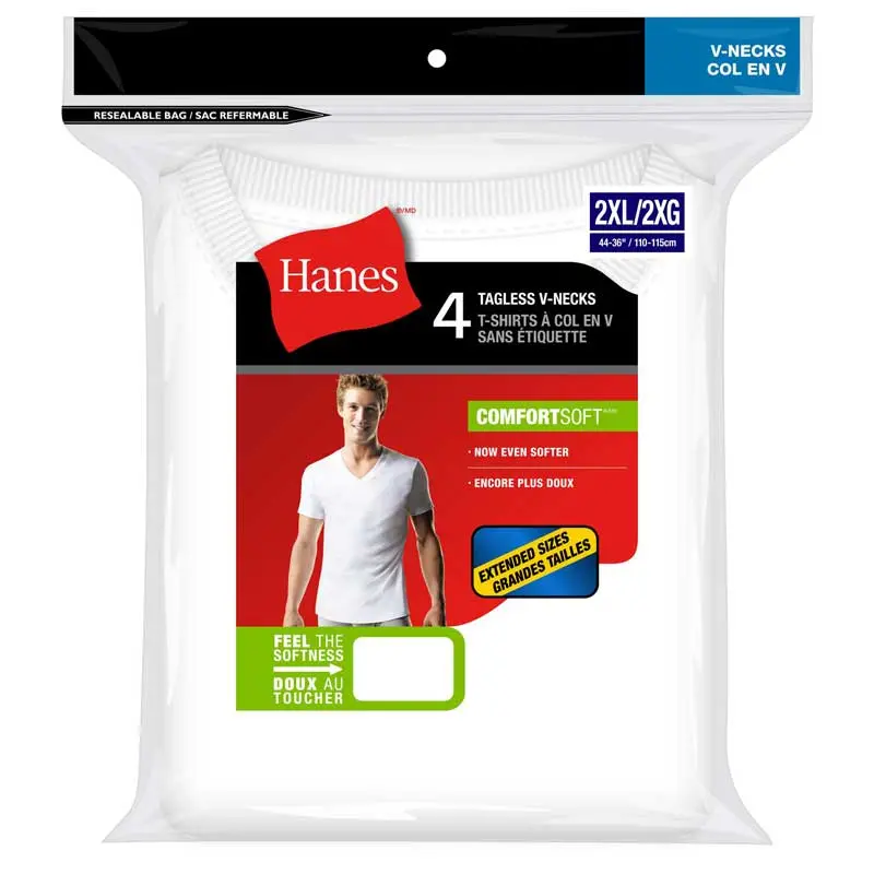 Hanes Men's V-Neck Tee - 4 Pack 1