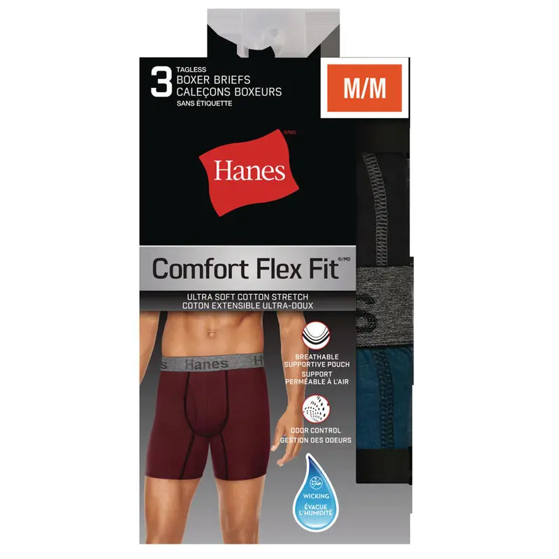 Hanes Men's Flex-Fit Boxer Briefs 3-Pack 1