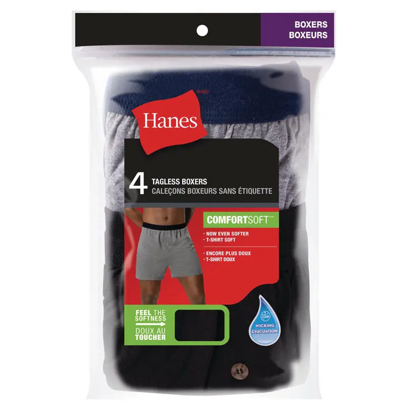 Hanes Men's Tagless Boxer 4-Pack 1