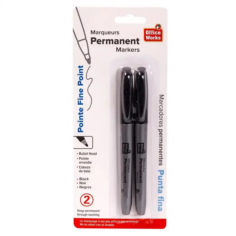 Office Works Fine Point Markers 2Pk 2