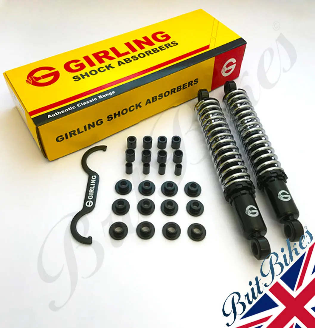 Pair Of Genuine Girling Oem Open Chrome Spring Shock Absorbers - Bsa A65 A70 Oif 1