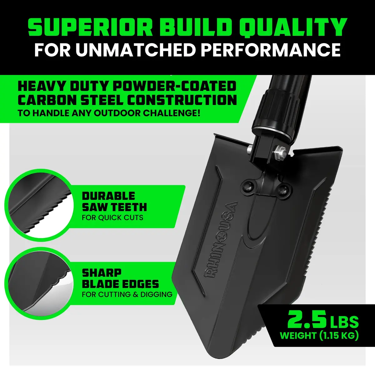 Folding Survival Shovel W/ Pick 2