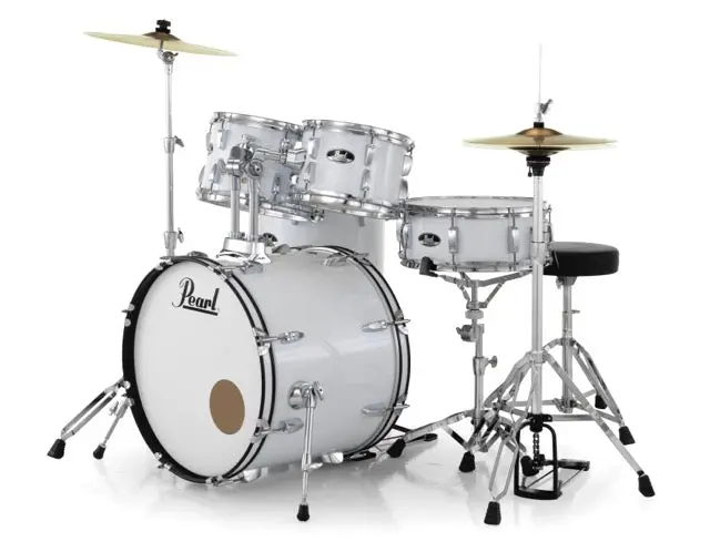 Pearl Drums Roadshow Series Complete 5 Pc Drumset With 18" Kick Drum Including 2 Cymbals, Hardware And Throne Rs-585-C-C 6