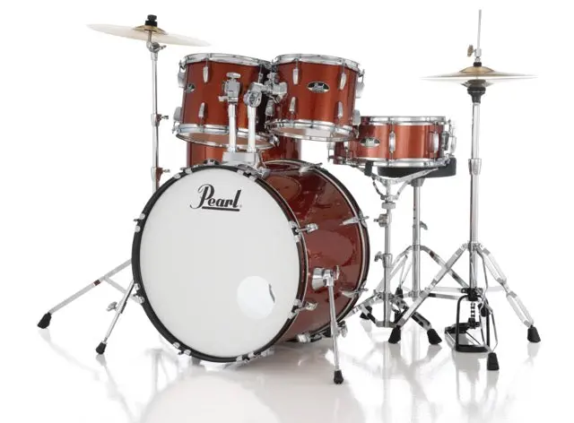 Pearl Drums Roadshow Series Complete 5 Pc Drumset With 18" Kick Drum Including 2 Cymbals, Hardware And Throne Rs-585-C-C 4
