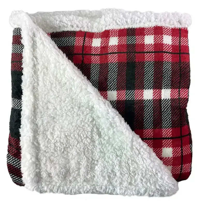 Plaid Plush Throw Blanket 1