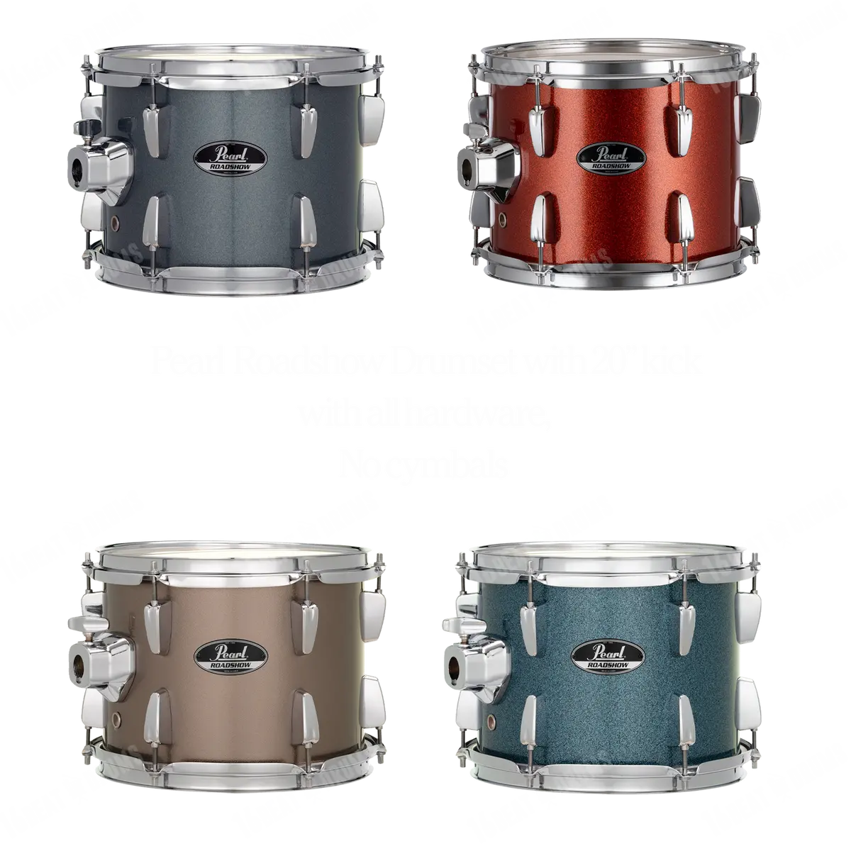 Pearl Drums Roadshow Series Complete 5 Pc Drumset With 20" Kick Drum With Hardware And Throne Rs-505-B-C 1