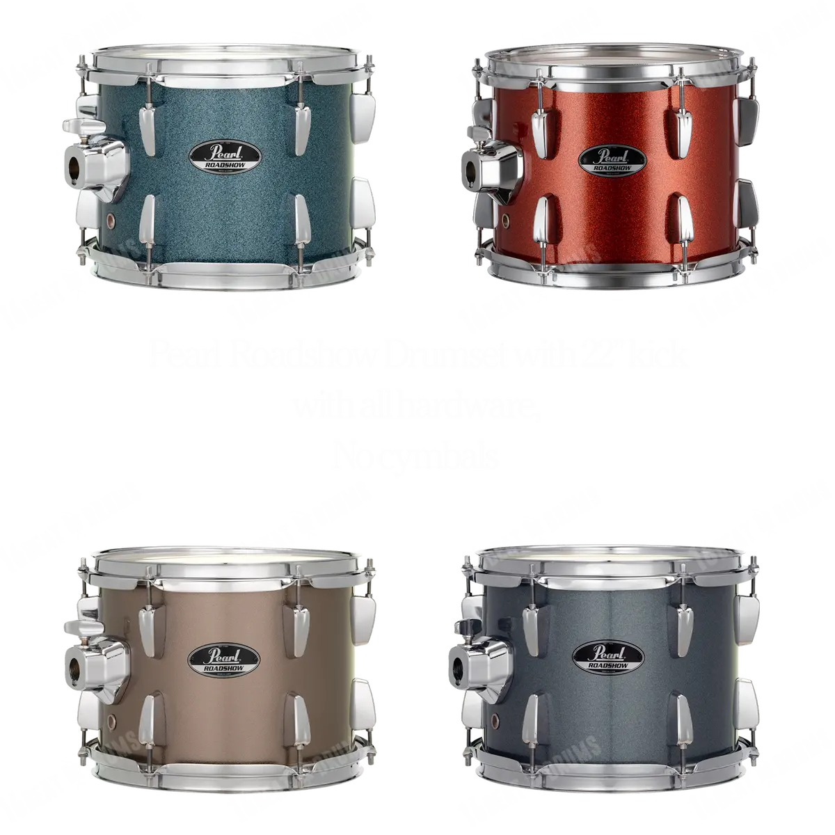 Pearl Drums Roadshow Series Complete 5 Pc Drumset With 22" Kick Drum With Hardware And Throne Rs-525-S-B-C 1