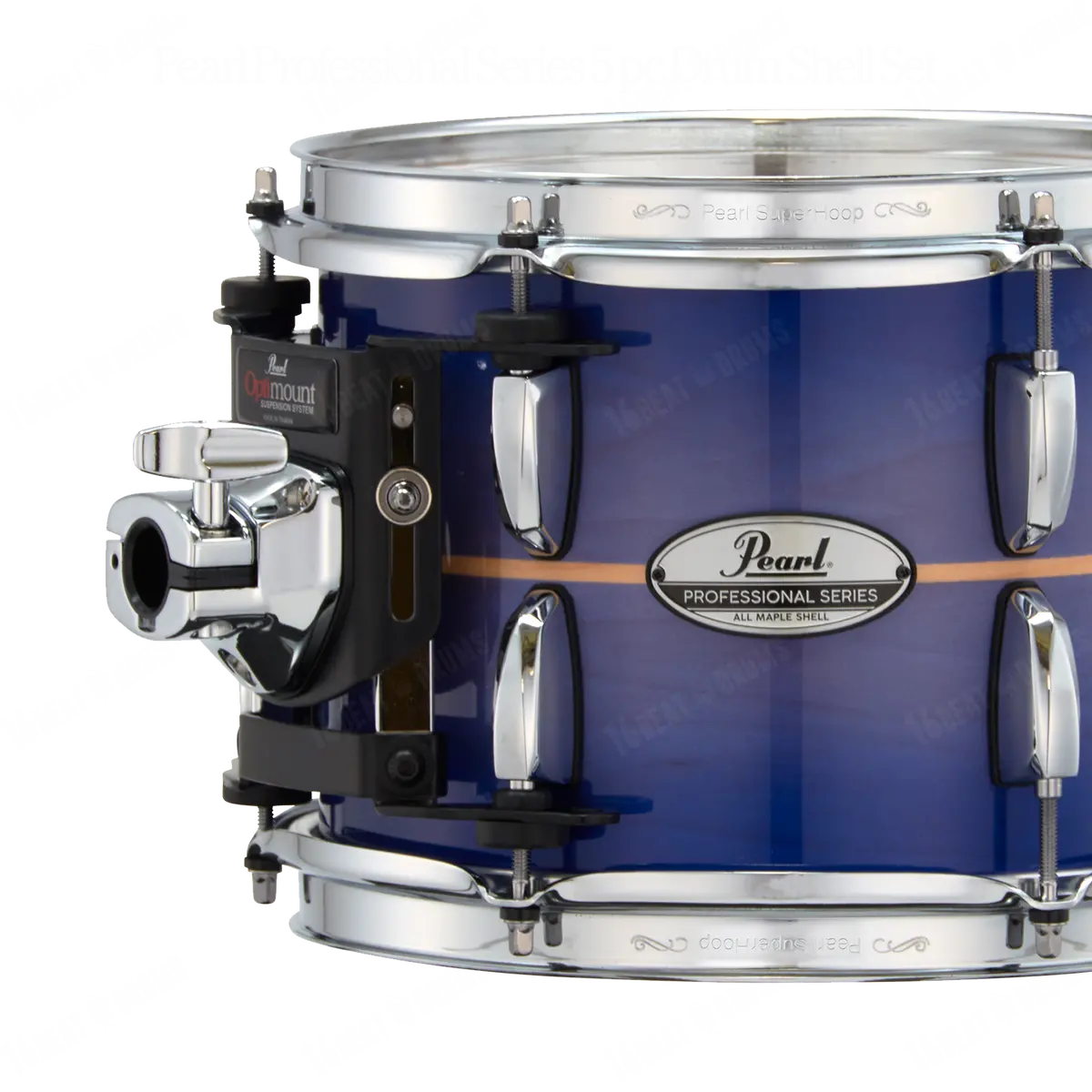 Pearl Drums Professional Series In Royal Blue Burst Stripe Pmx-5-Pc-Complete-/C#764 1