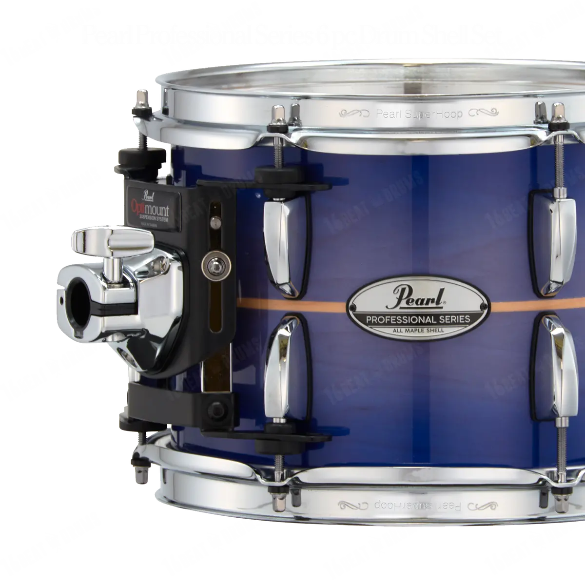 Pearl Drums Professional Series In Royal Blue Burst Stripe Pmx-6-Pc-Complete-/C#764 1