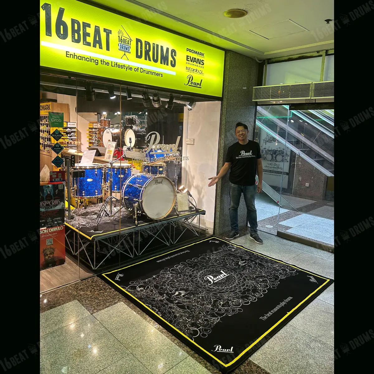 Pearl Drums X 16 Beat Drums Exclusive Drum Rug Drum Mat 2