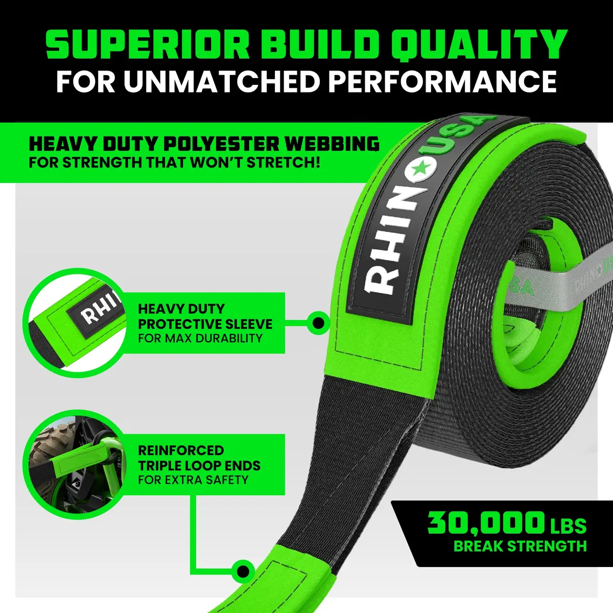 3" Ultimate Recovery Tow Strap 6