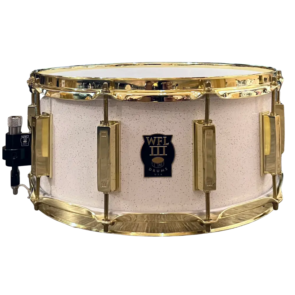 Wfl3 Aluminum Snare Drum - White Sparkle 6.5"X14" Brass Lugs Trick B1 1