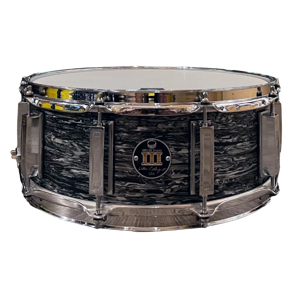 Wfl3 60'S Maple Snare Drum - Black Oyster 5.5"X14" Chrome Lugs S1 Throwoff B2 1