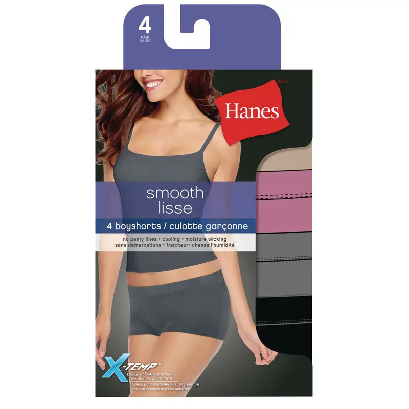 Hanes Ladies Smooth Boyshorts - 4 Pack 1