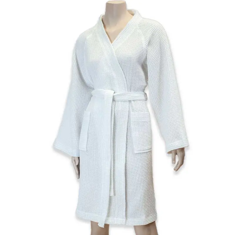 Adult Waffle Knit Cotton Bath Robe 1