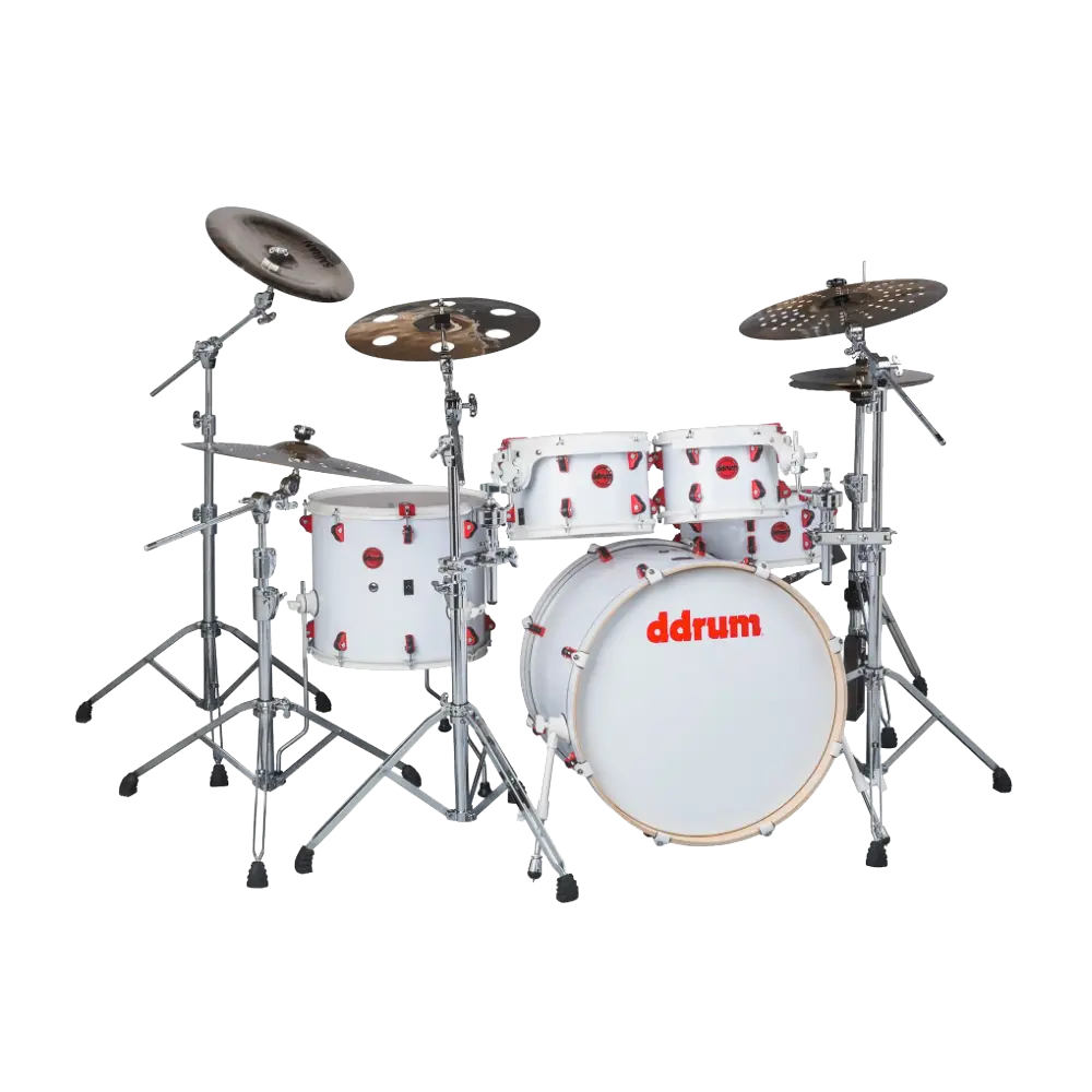 Ddrum All Birch Drum Set - White Wrap 5 Pc Complete 2 Box 1