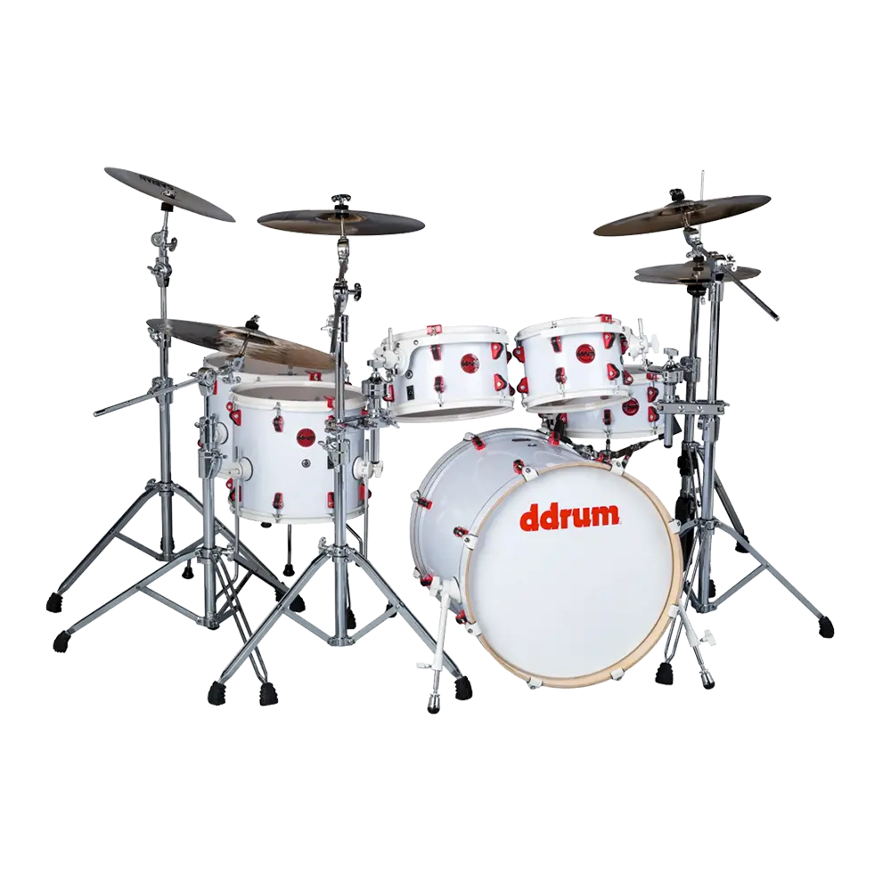 Ddrum All Birch Drum Set Shell Pack - White Wrap 6 Pc Complete 3 Box 1