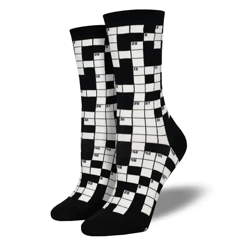 'Sunday Crossword' Women's Printed Socks 1