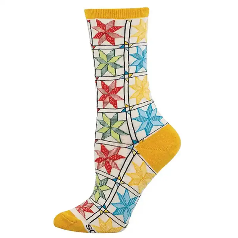 'Quilting' Women's Printed Socks 1