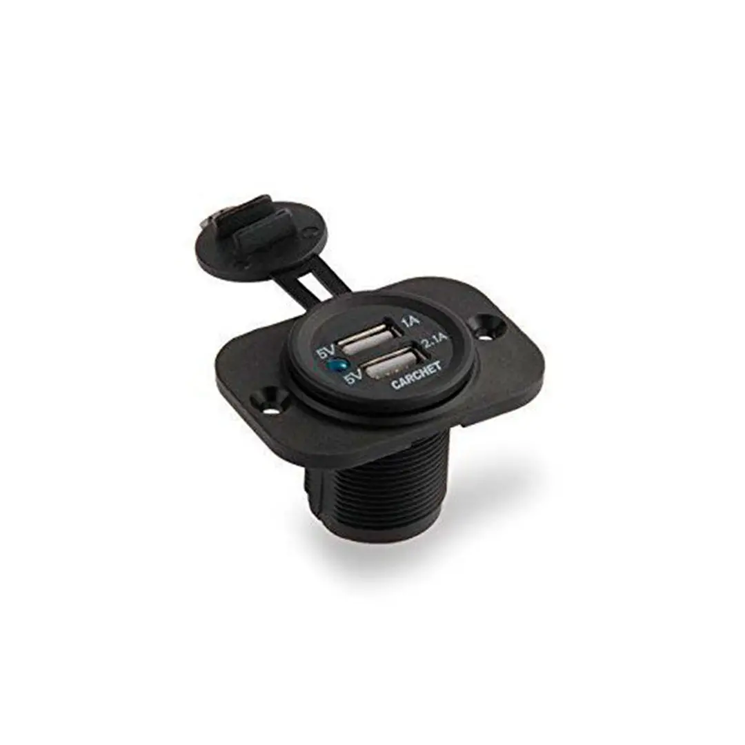 Conector Carga Usb 2 Puertos Cuadrado 1