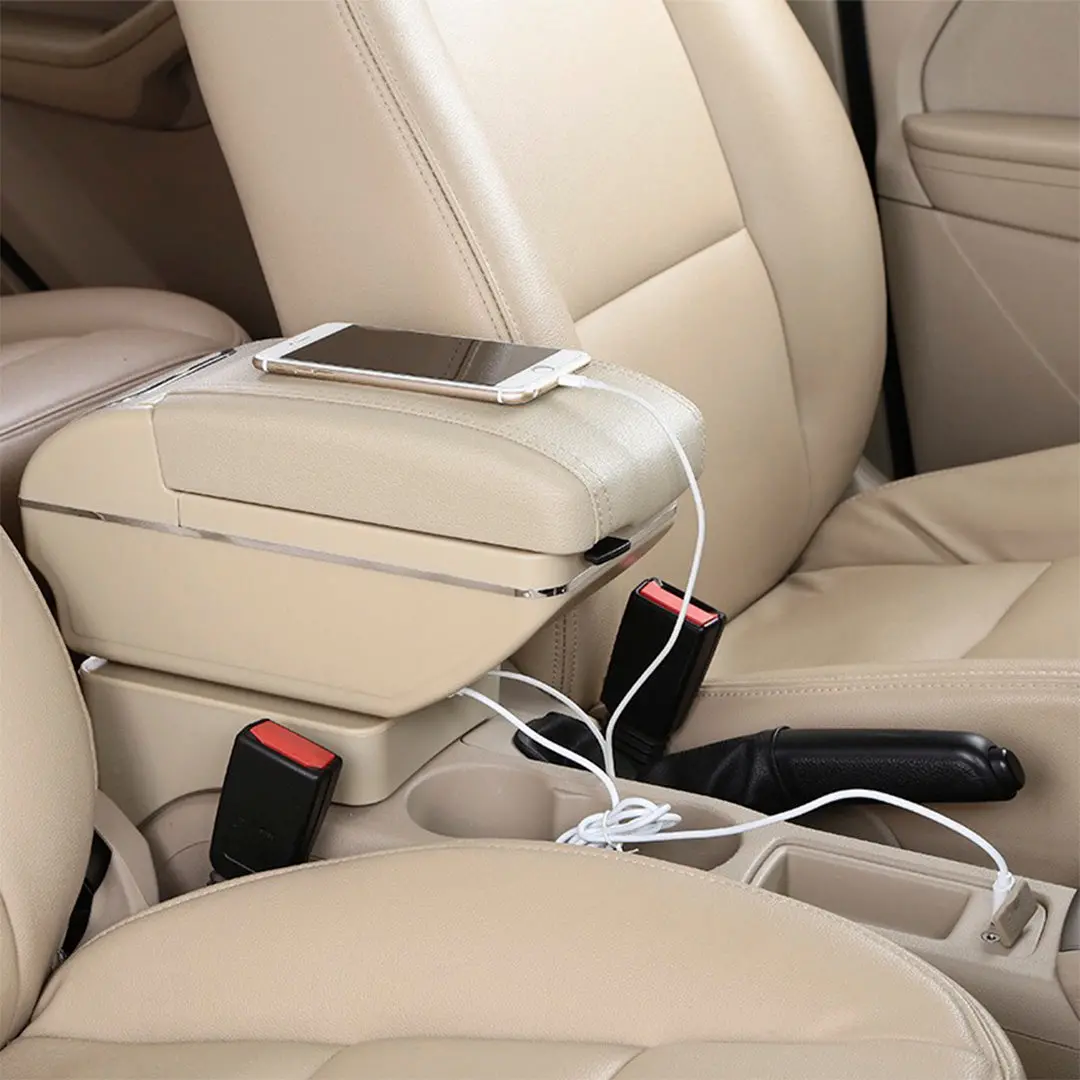 Consola Descansa Brazos  Con Usb Beige 1