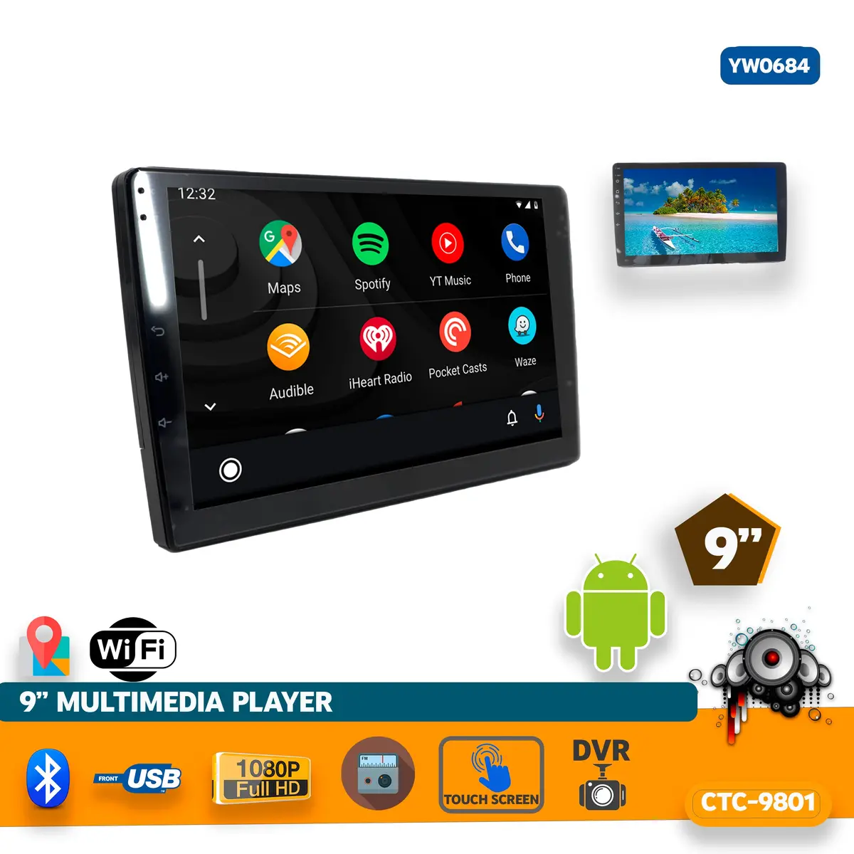 Equipo Multimedia 9801 9-Inch, Android 12.2, 1+32G 1