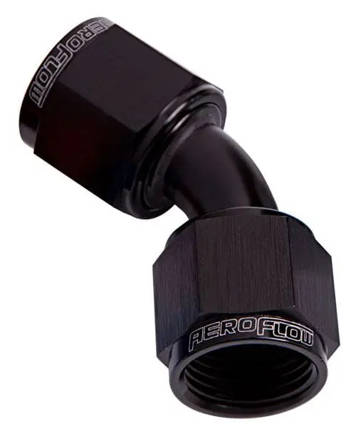 -12An 45° Female Swivel Coupler – Black Anodized Aluminum (Af132-12Blk) 1