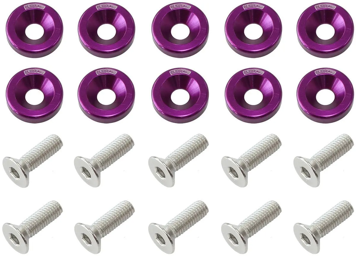 Billet Dress-Up Fender Bolt Kit – M8 X 1.25Mm, 20Mm Underhead Length, Purple Anodized (Af64-4374Pur) 1