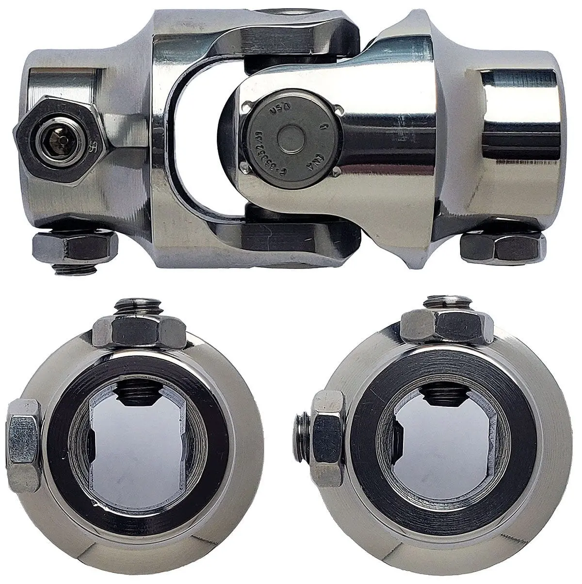 Borgeson Bor12494 Polished Stainless U-Joint — Single Needle Bearing, High-Strength, Corrosion-Resistant Universal Joint 1