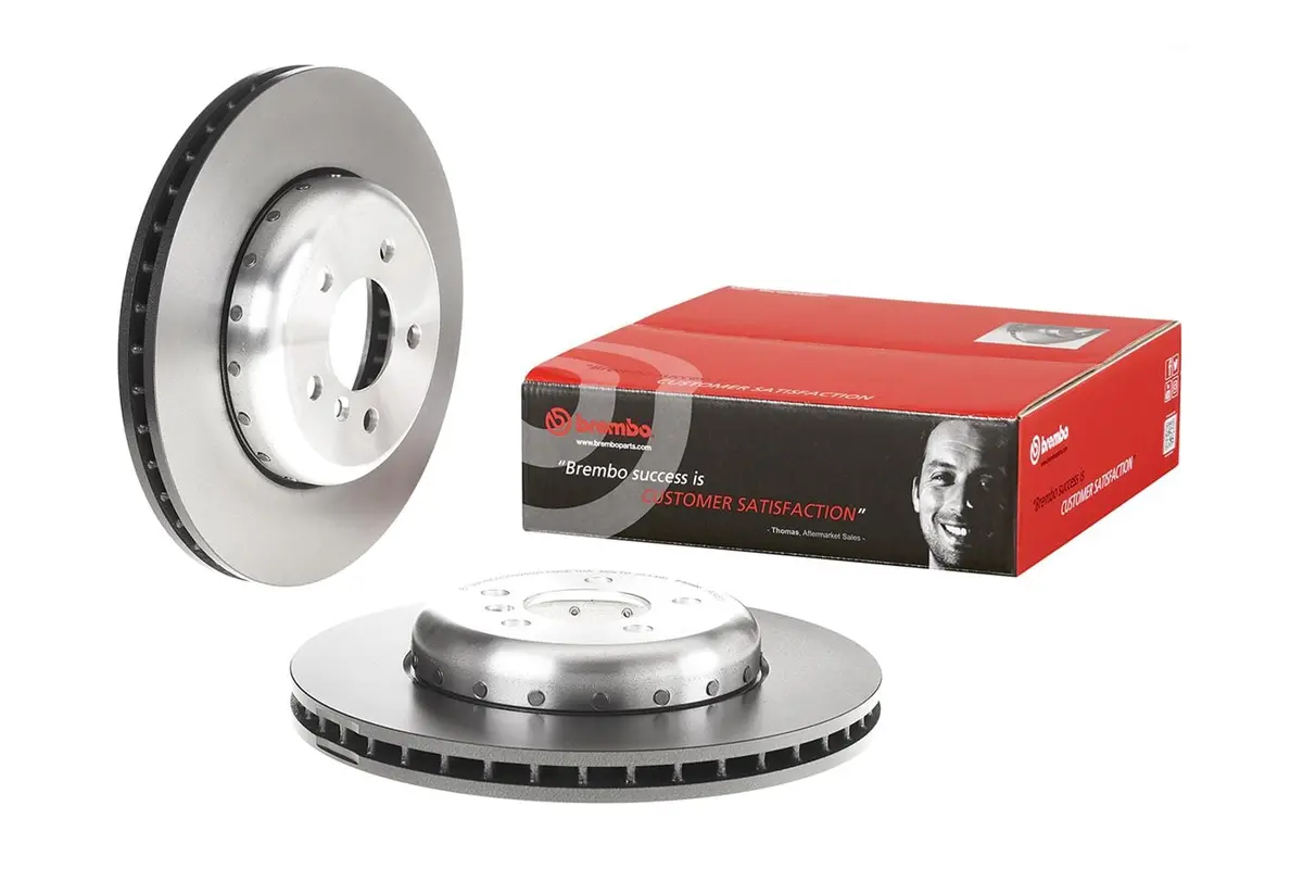 Brembo 09.C409.13 Uv-Coated Brake Rotors — Slotted & Drilled, Enhanced Heat Dissipation, Rust-Resistant Finish 1