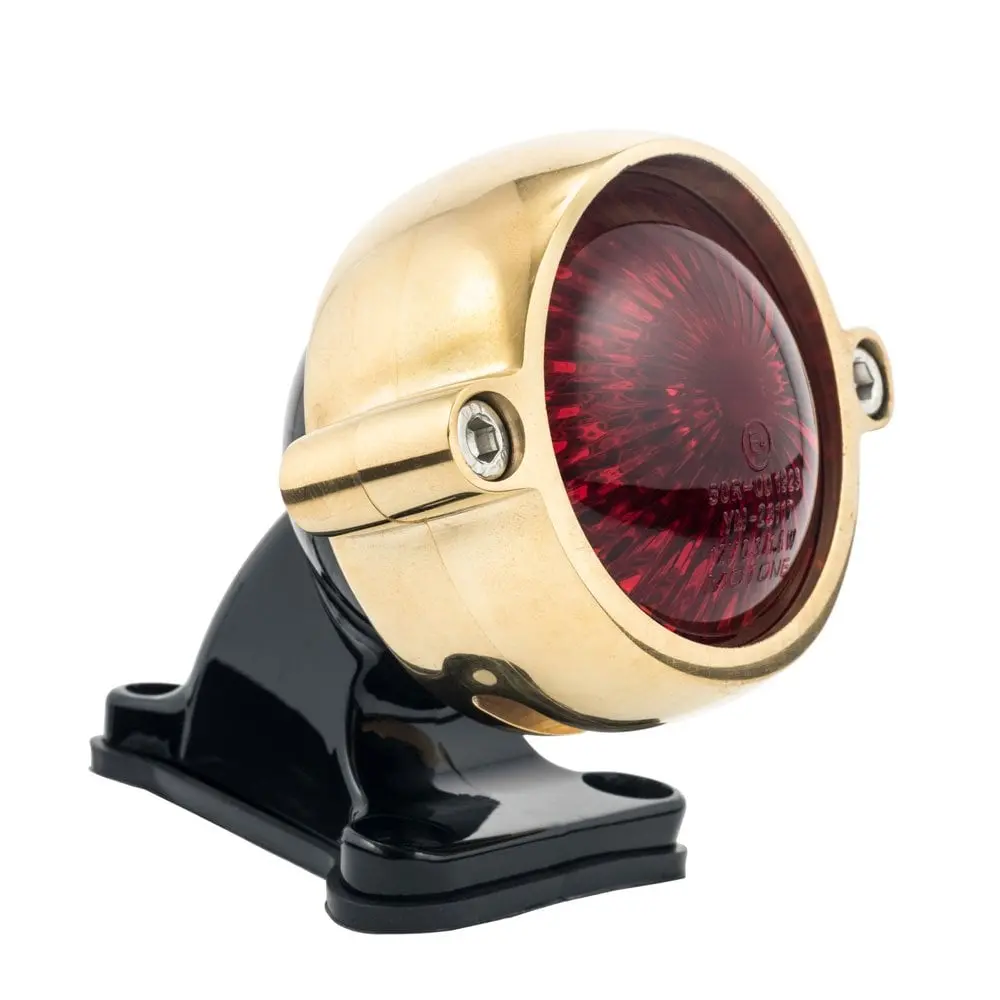 Motone Eldorado Led Rear Bike Tail Light + Fender Mount Kit Brass Black Bracket 1