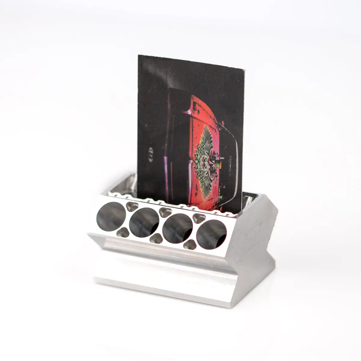 Aluminum Engine Block- Business Card Holder 1