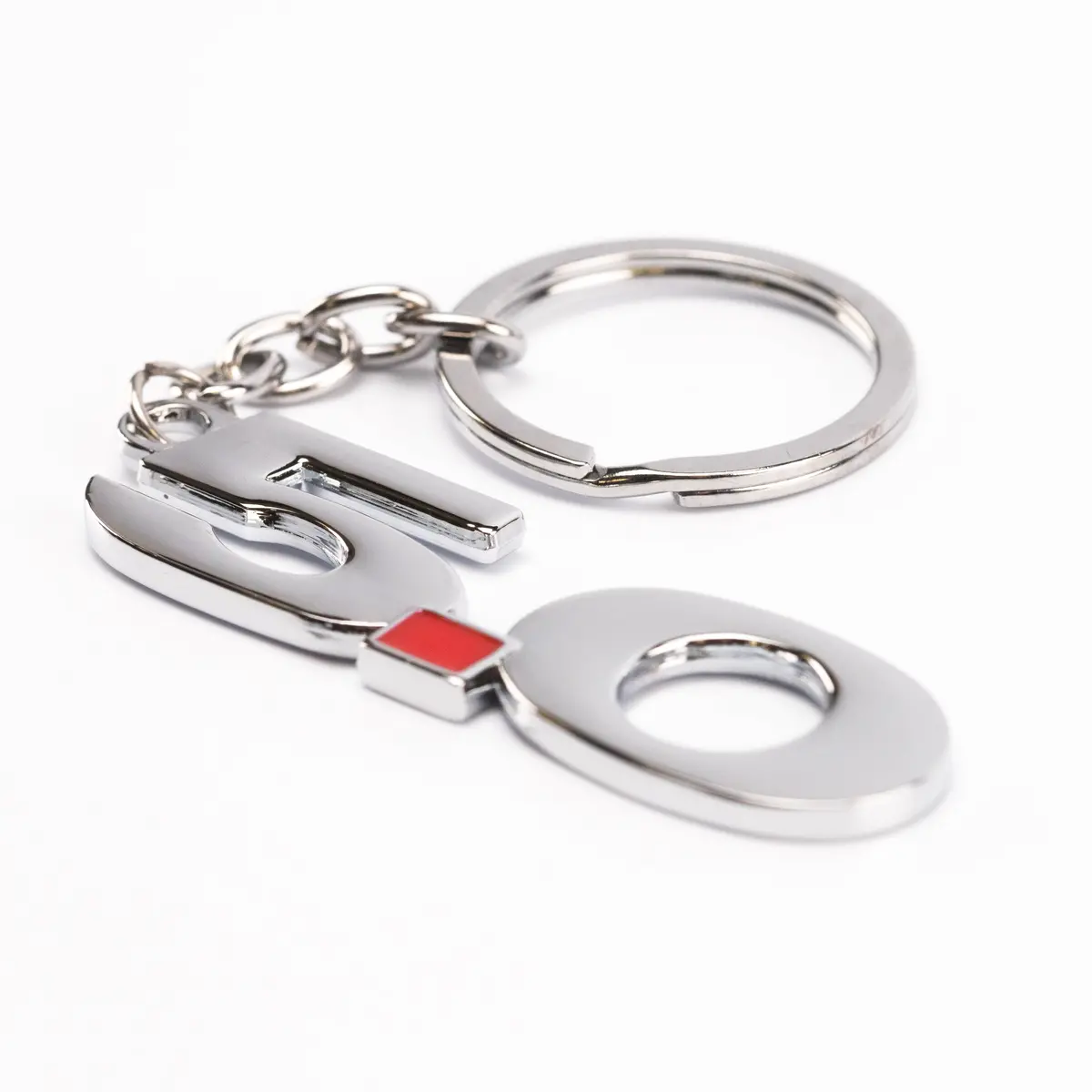 Ford Mustang 5.0 Chrome And Black Keychain 1