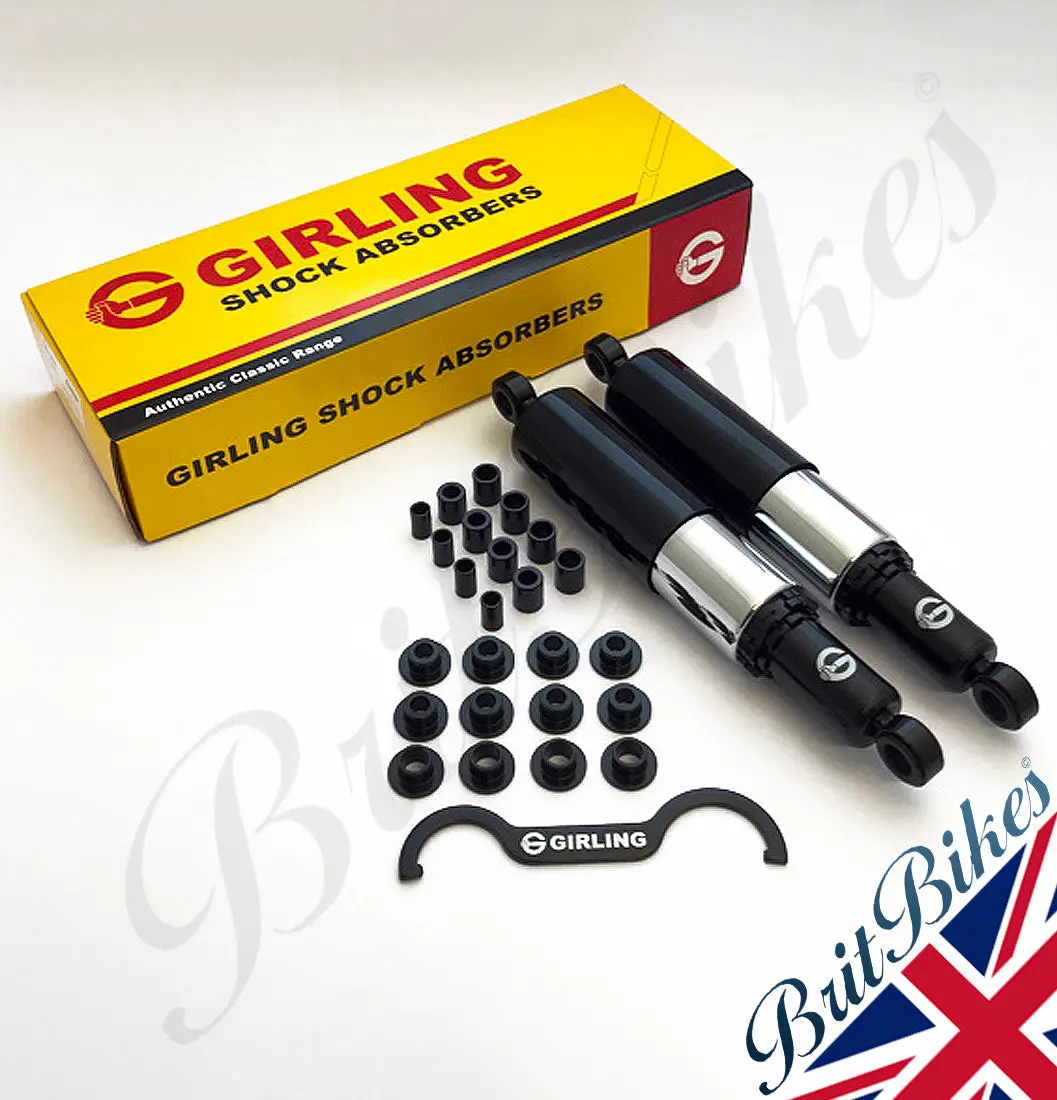 Pair Of Genuine Girling Oem Shrouded Shock Absorbers For Matchless G15 Cs 1